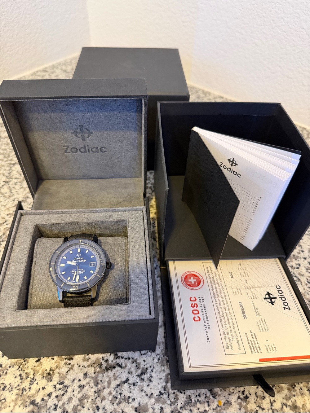 Zodiac Blue Dial Men’s Watch with Black Strap